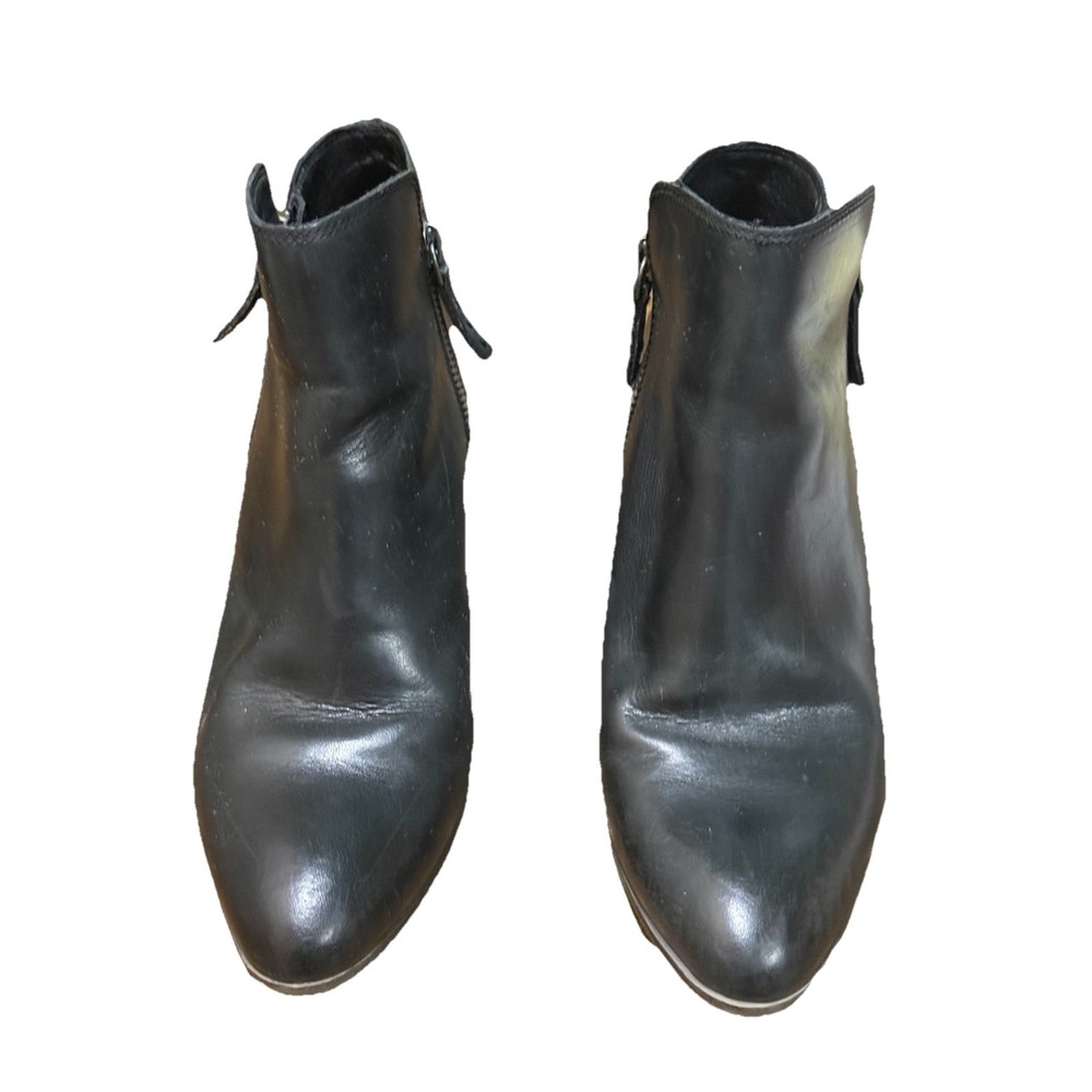 FRYE Black Leather Judith Zip Ankle Boots Booties Model 3471738 in Women's 8 EUC
